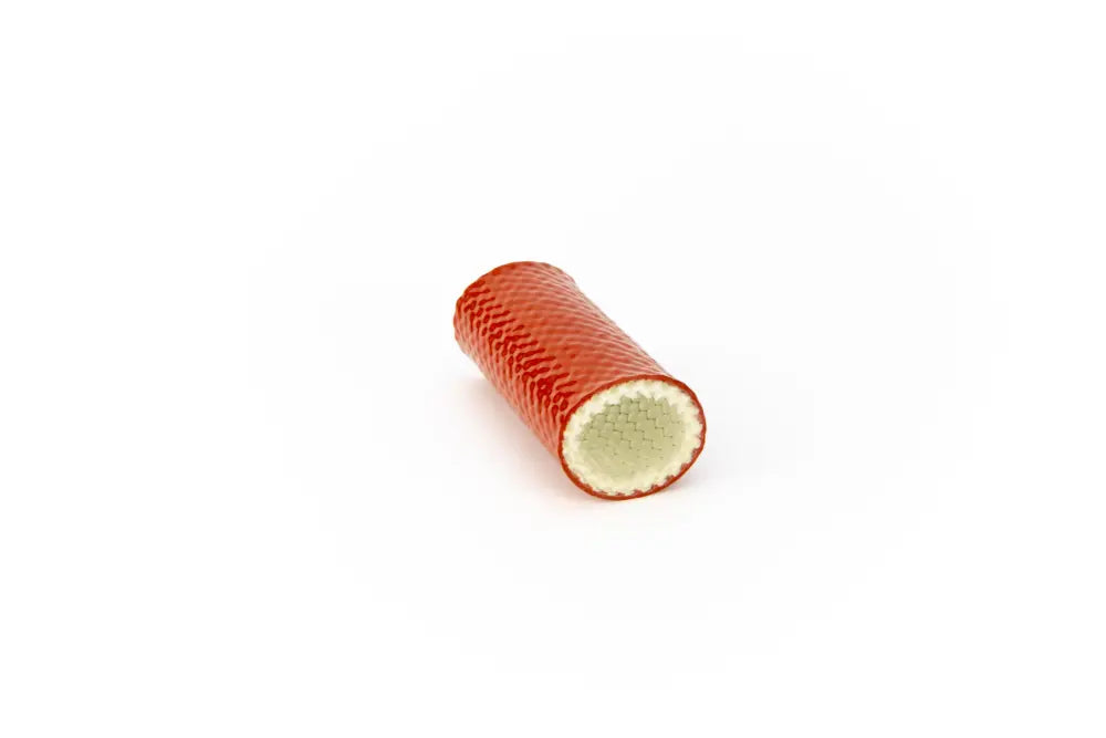 InstantVap Lite fibreglass insulation tube showing the woven core at the cut end