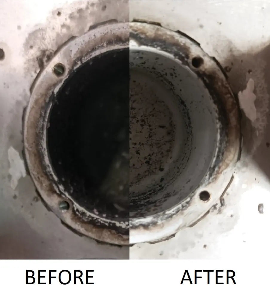 Before and after view of an InstantVap vaporiser tube after cleaning