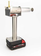InstantVap® Lite 18V vaporiser showing brass spout, dosing chamber and stainless steel frame