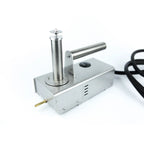 InstantVap® Original 12V oxalic acid vaporiser angle view showing brass spout and stainless steel body