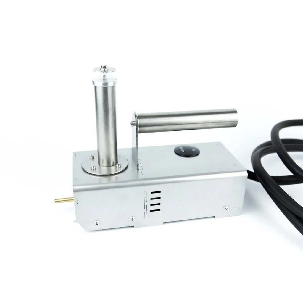 InstantVap® Original 12V vaporiser side view with stainless steel frame and dosing chamber