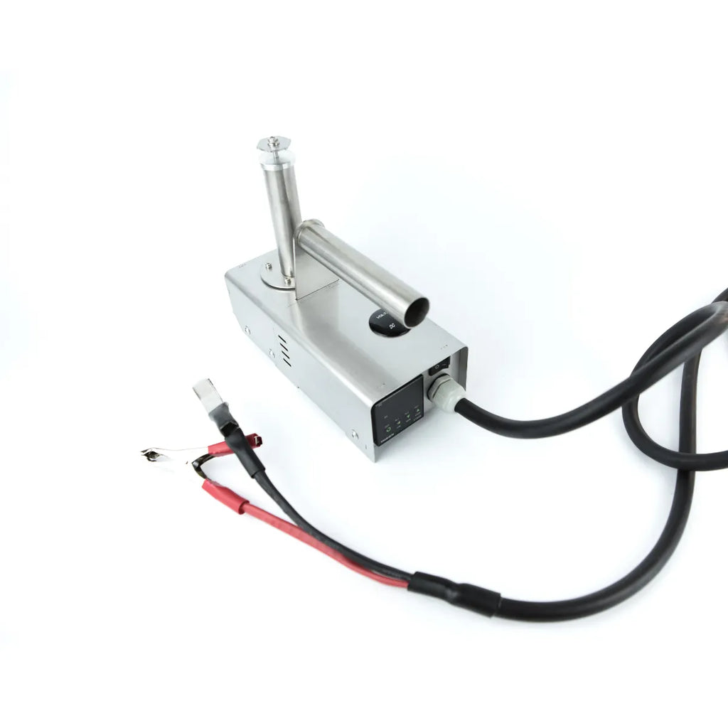 InstantVap® Original 12V vaporiser with battery clamps, brass spout and stainless steel body