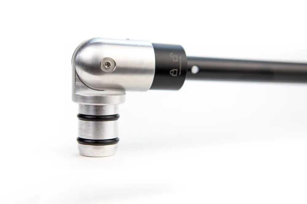 Close-up of the adjustable locking head on the InstantVap support rod